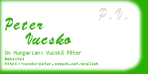 peter vucsko business card
