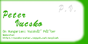 peter vucsko business card